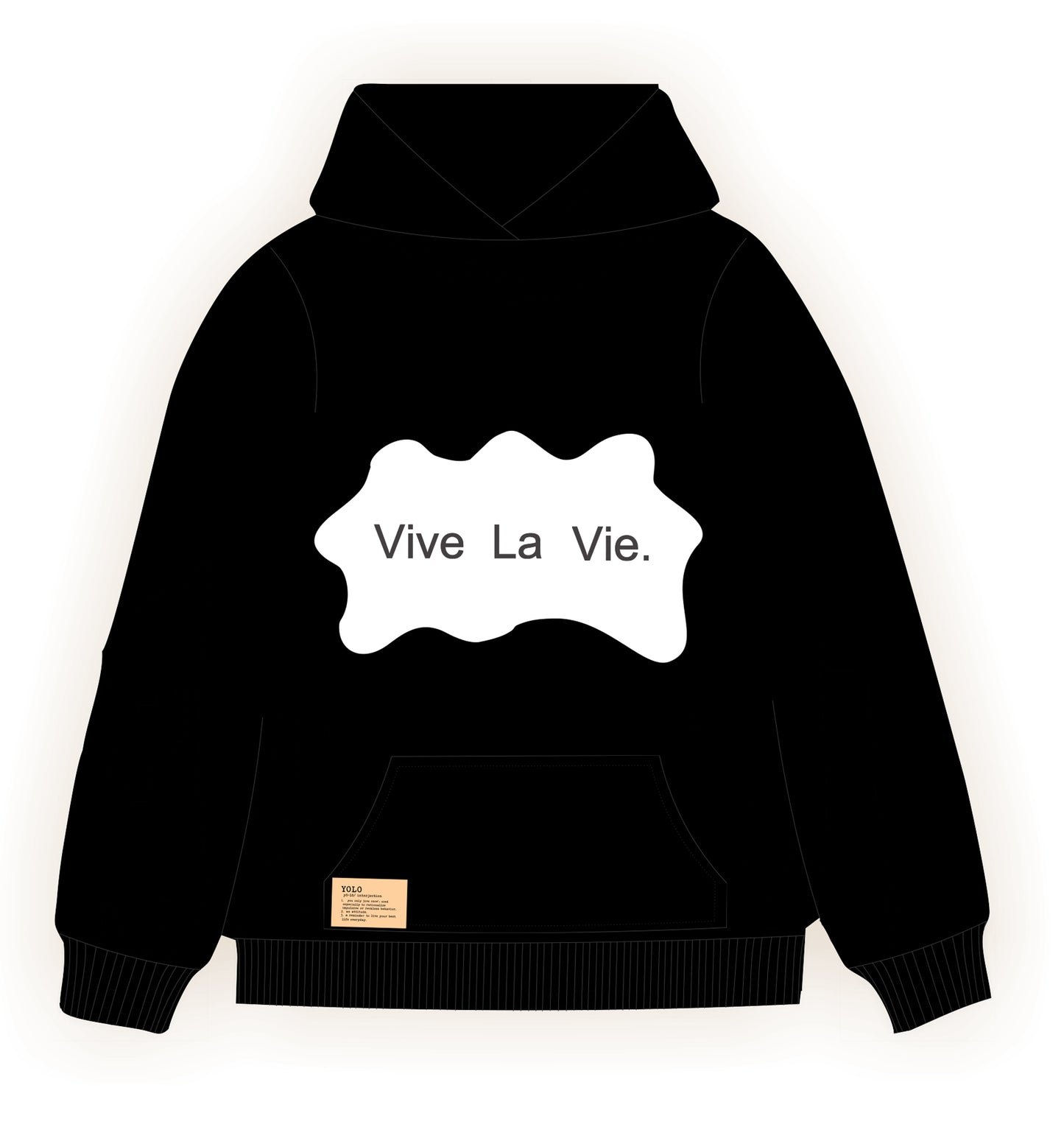 BLACK PATCH HOODIE-VLV