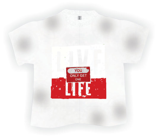 LIVE LIFE -LIFE IS ONE TEE White